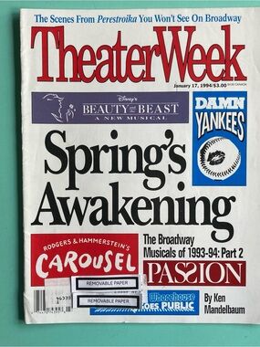 Broadway Musicals - Perestroika Theater Week Magazine January 17 1994 - Address